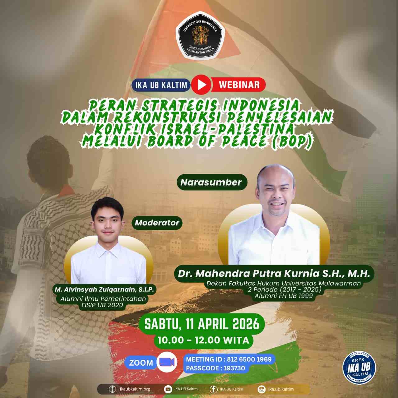 Webinar "Peran Strategis Indonesia dalam Rekonstruksi Penyelesaian Konflik Israel-Palestina melalui Board of Peace (BOP)"